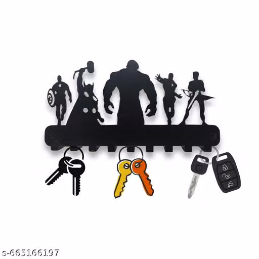 Superhero Key Holder Wall Decor – Stylish 5 Hook Key Rack Organizer