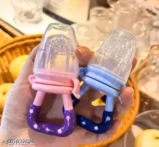 Baby Food & Fruit Feeder with Silicone Nipple – BPA Free, Pack of 2