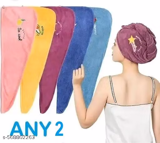 Quick Dry Microfiber Hair Towel Turban – Soft Hair Wrap, Pack of 2