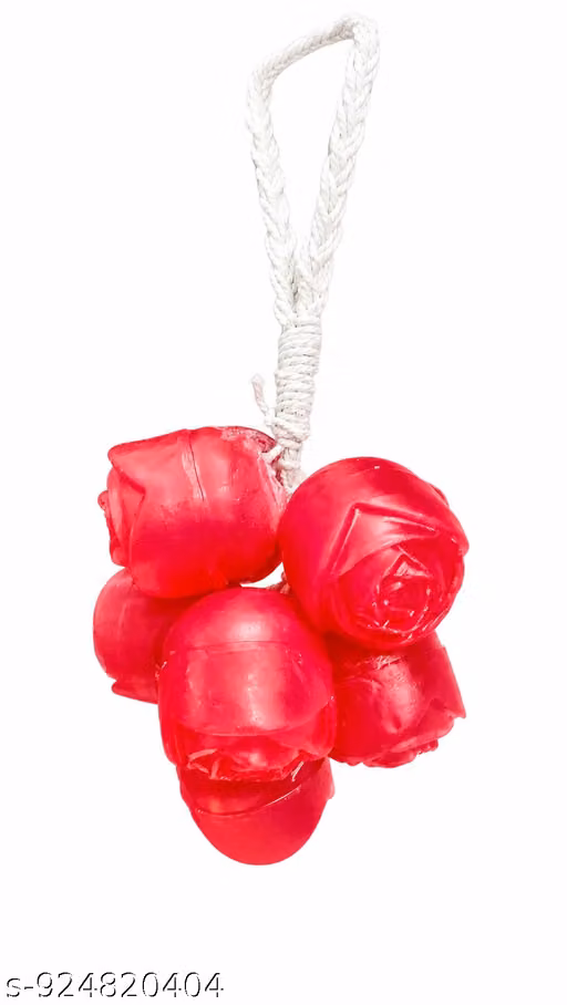Red Rose Loofah Bath Scrubber – Natural Body Exfoliating Soap Scrub