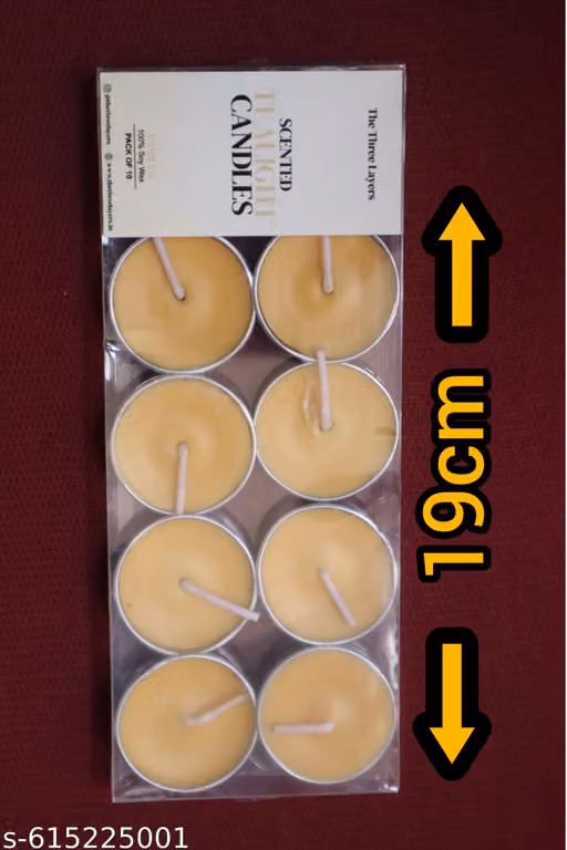 Scented Tealight Candles Set of 8 – Yellow Decorative Wax Candles