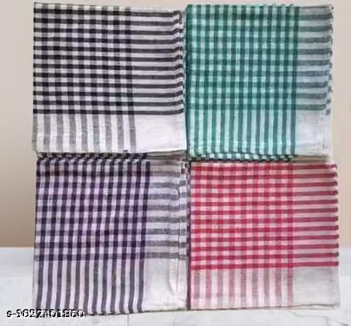 Cotton Kitchen Napkins – Multicolor Checked Roti & Cleaning Cloth, Pack of 4