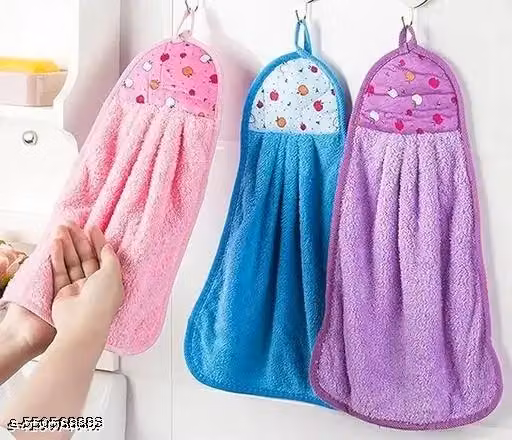 Microfiber Hanging Hand Towels – Soft Absorbent Kitchen Towels, Pack of 3