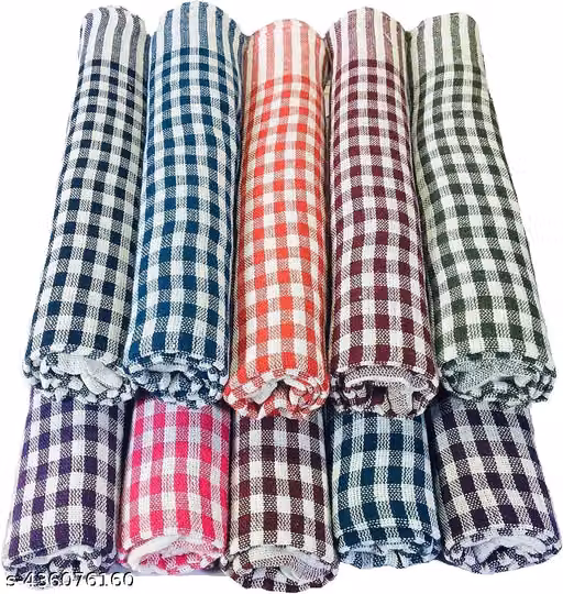 Cotton Checked Kitchen Napkins & Duster Cloth – Multipurpose Cleaning Set, Pack of 8