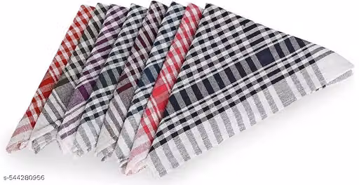 Multicolor Cotton Checked Kitchen Towels – Machine Washable Hand Napkins, Pack of 6