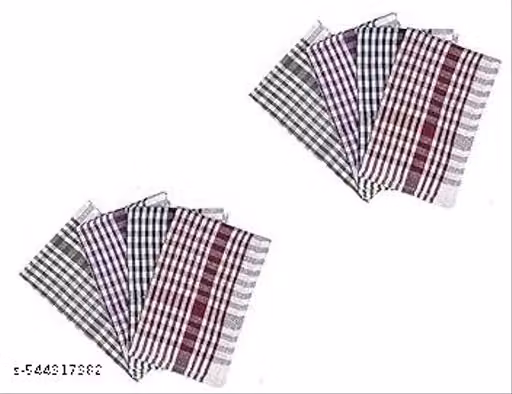 Multicolor Cotton Checked Kitchen Towels – Washable Hand Napkins, Pack of 6