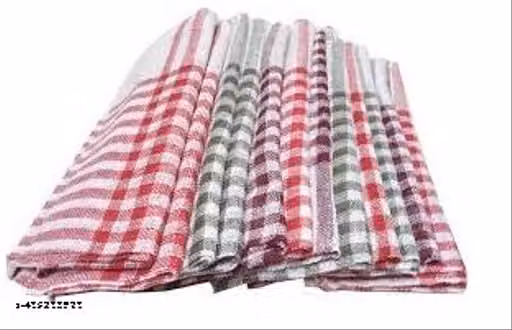 Cotton Checked Kitchen Duster Napkins – Multipurpose Cleaning Cloth, Pack of 8
