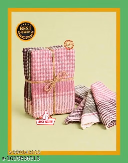 Multicolor Cotton Kitchen Cleaning Cloths – Washable Duster Wipes, Pack of 4