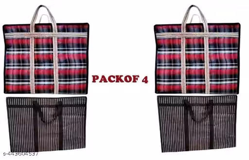 Eco-Friendly Canvas Storage & Grocery Bags – Large Zip Organizer, Combo of 4