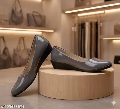 Stylish Grey Bellies for Women | Comfortable Ballerina Flats | Slip-On Casual & Office Wear Shoes