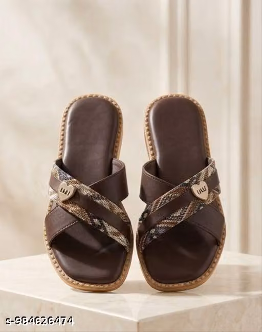 Women Stylish Cross Strap Ethnic Printed Flats | Comfortable Slip-On Sandals for Women | Casual Daily Wear Open Toe Flat Chappal