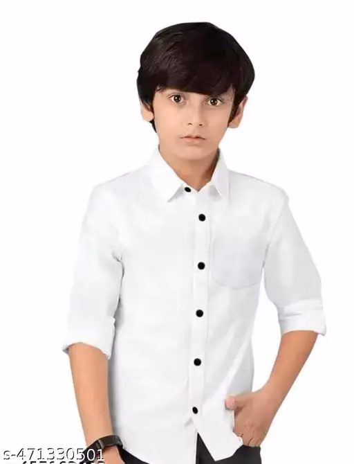 Cotton Shirt for Kids Spread Collor Regular FIT Shirt || Casual Cotton Plain Shirt