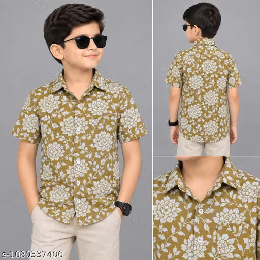 Boys Printed Casual Half Sleeve Shirt