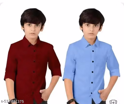 Cotton Shirt for Kids Spread Collor Regular FIT Shirt || Casual Cotton Plain Shirt