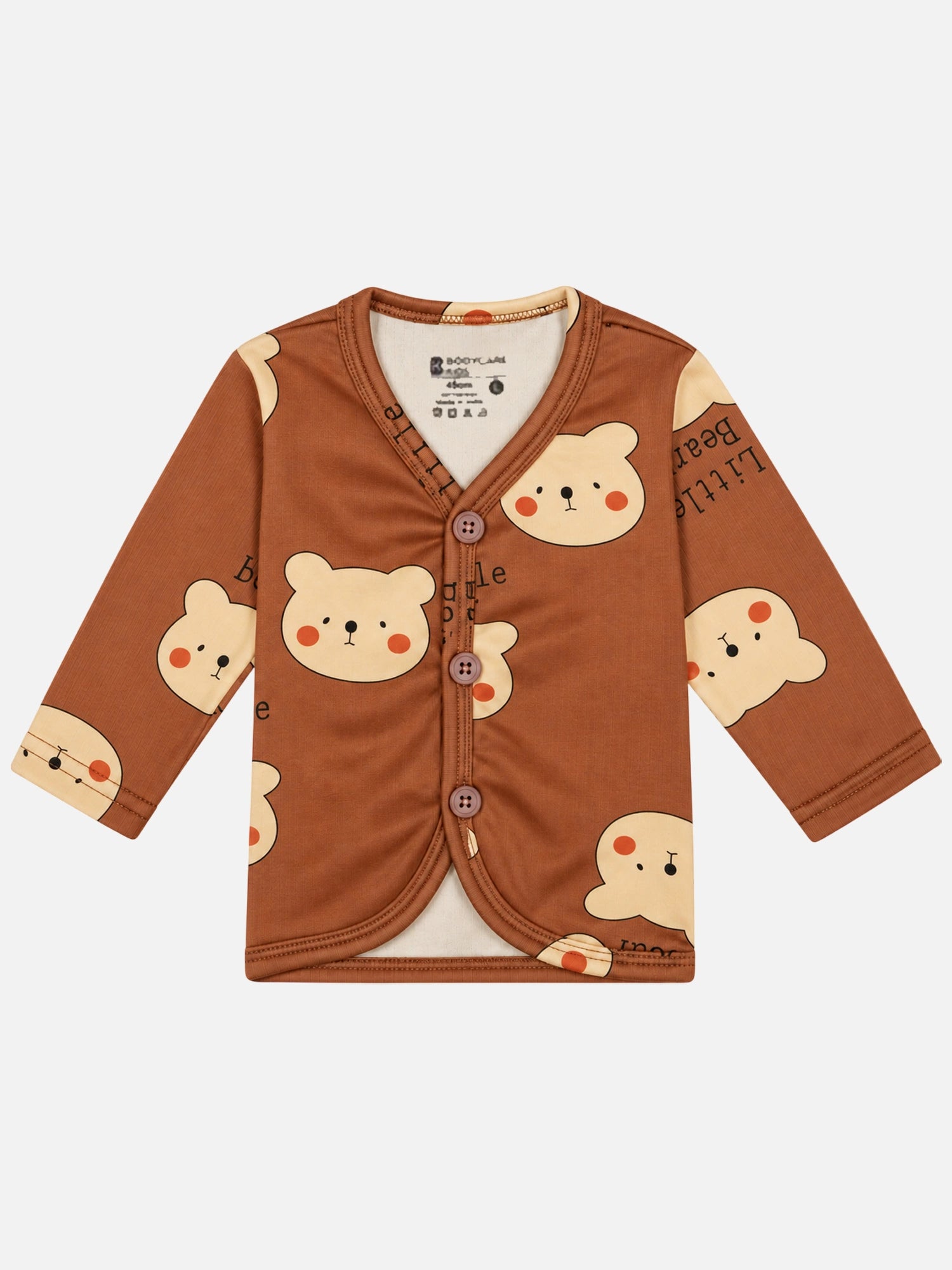 Baby Boys Front Open Full Sleeves Thermal Top with Button Closure for Warm Innerwear and Easy Dressing