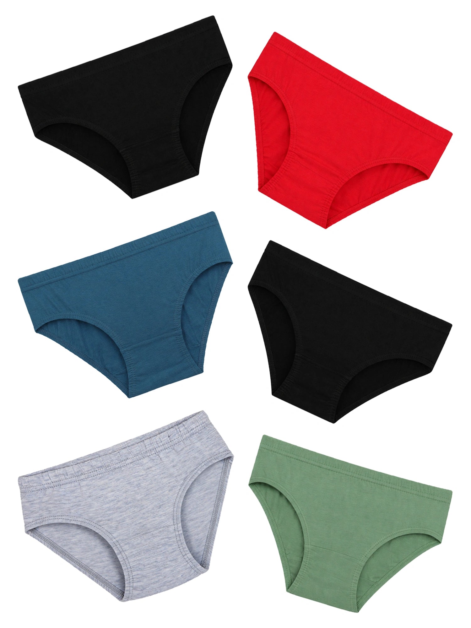 Baby Boys 100% Cotton Brief with Inner Elastic Band for Breathable Innerwear Comfort and School Use - Pack of 6