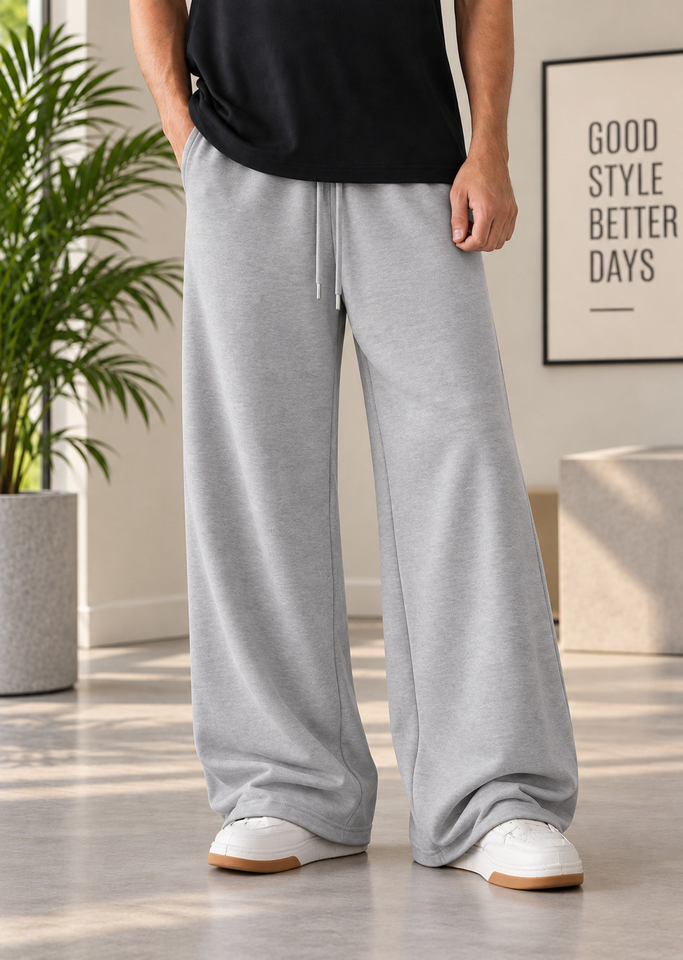Sanvali Saloni Men Solid White Track Pants – Comfortable Casual Sportswear