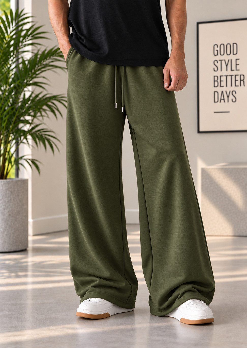 Sanvali Saloni Men Solid White Track Pants – Comfortable Casual Sportswear
