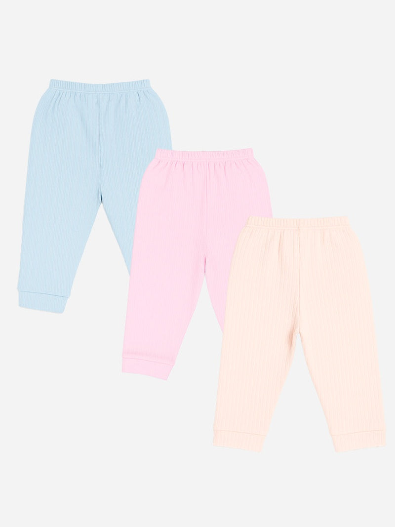 Bodycare Unisex Baby Solid Pajamas with Elastic Waistband – Full Length, Pack of 3