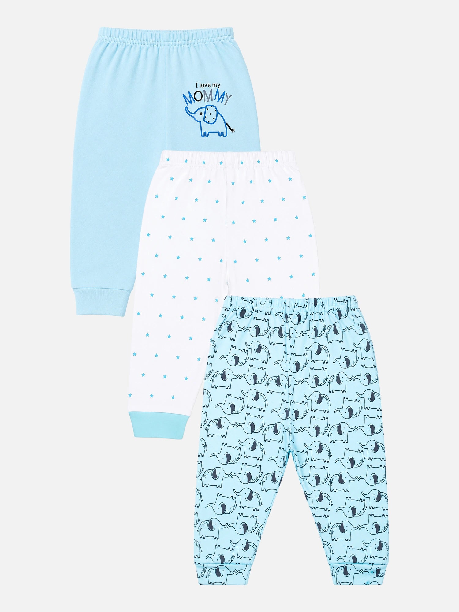 Bodycare Boys Solid Long Length Pajamas with Inner Elastic – Pack of 3