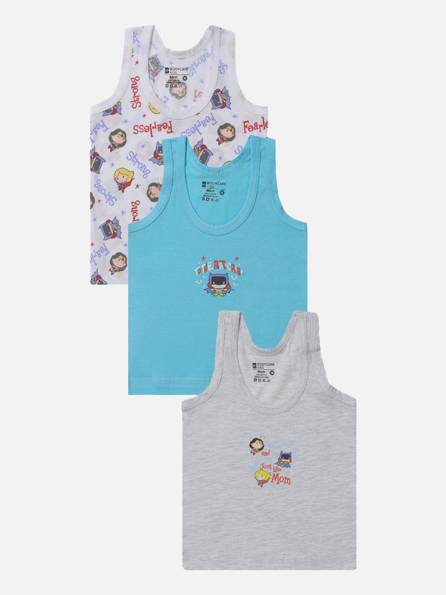 Bodycare Unisex Baby 100% Cotton Sleeveless Vest with Round Neck – Pack of 3