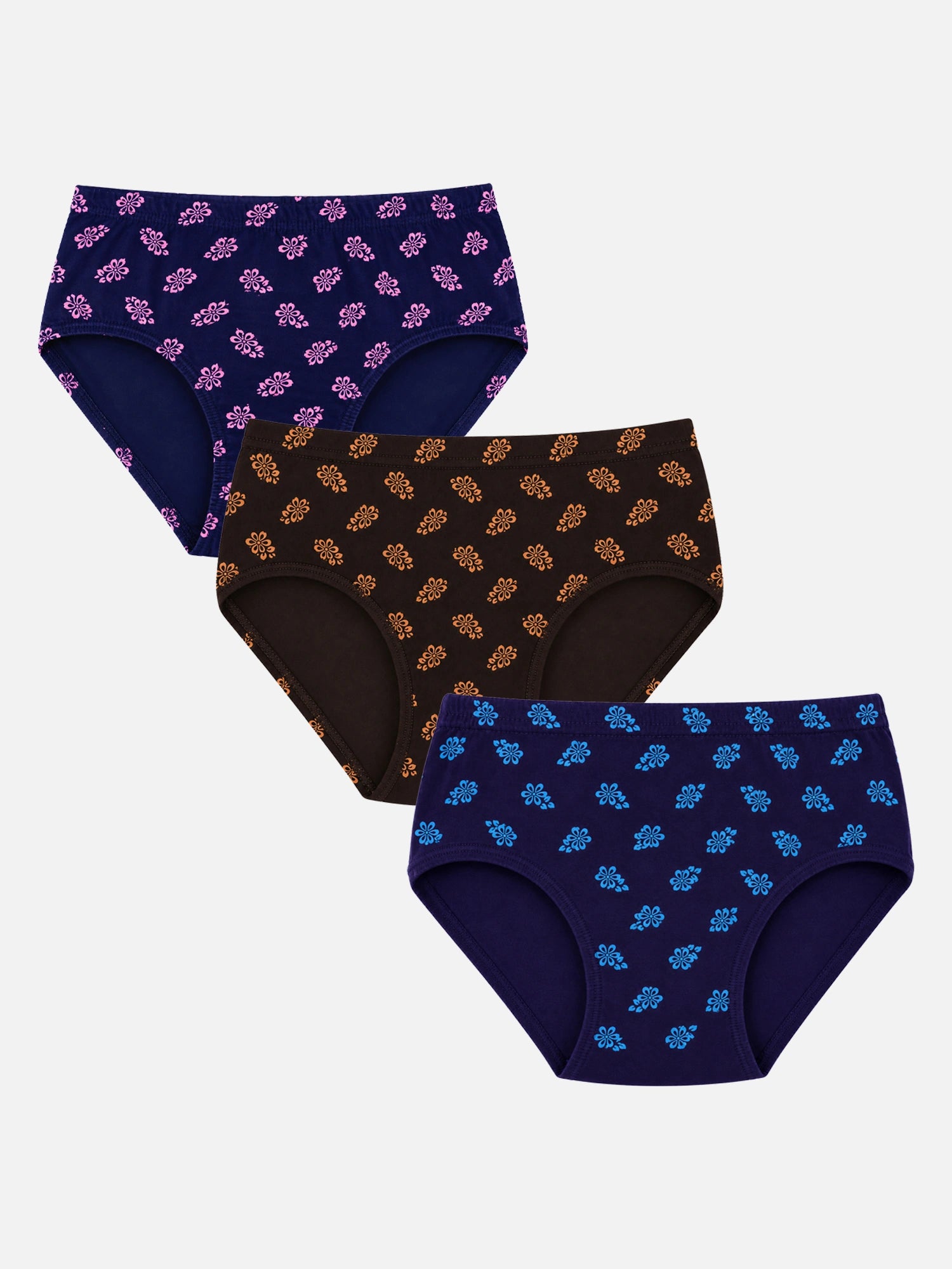 Bodycare Girls Printed Panty with Inner Elastic – Mid-Rise, Pack of 3