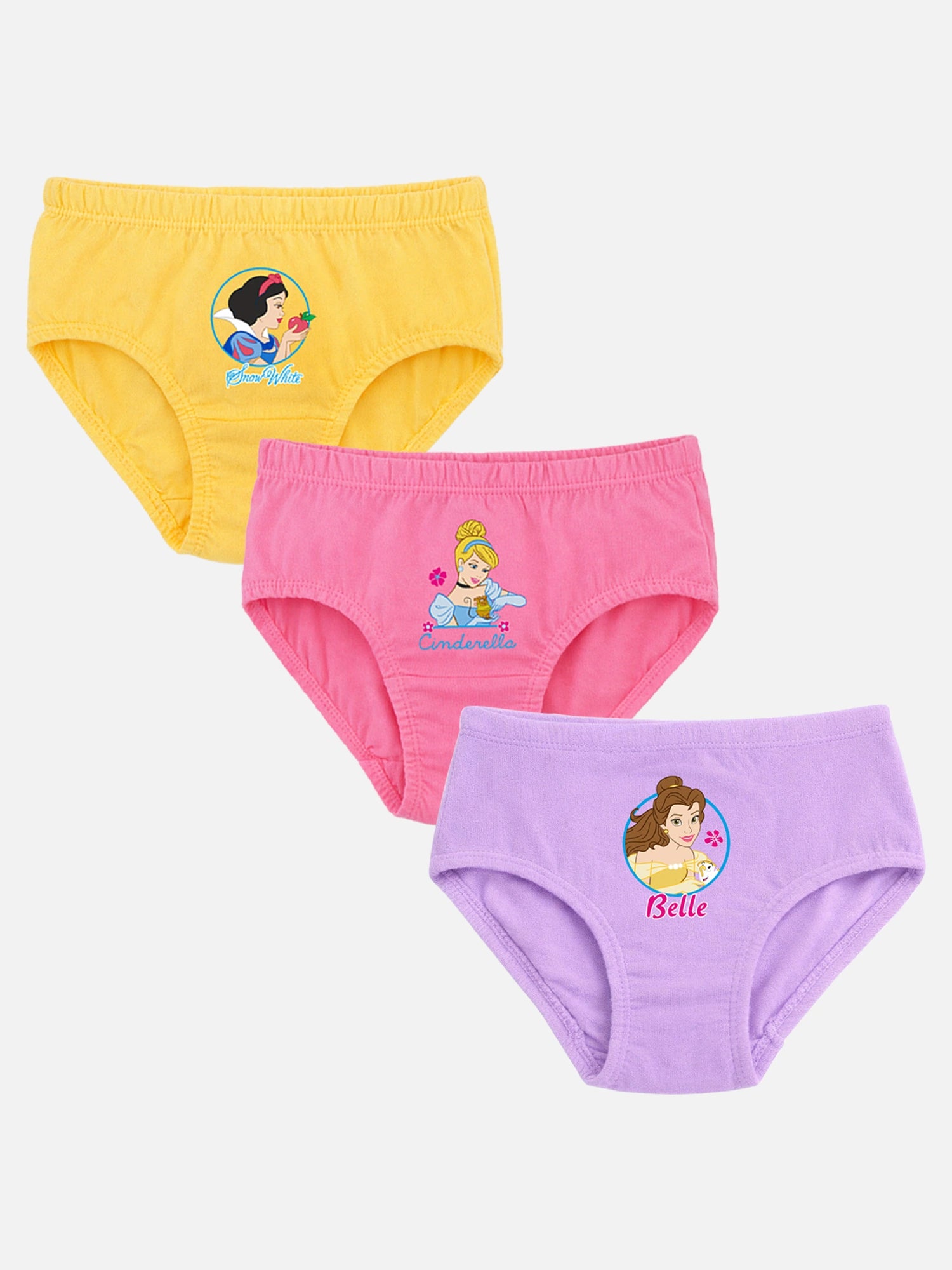 Bodycare Girls Princess Placement Print Panty with Inner Elastic – Mid-Rise, Pack of 3
