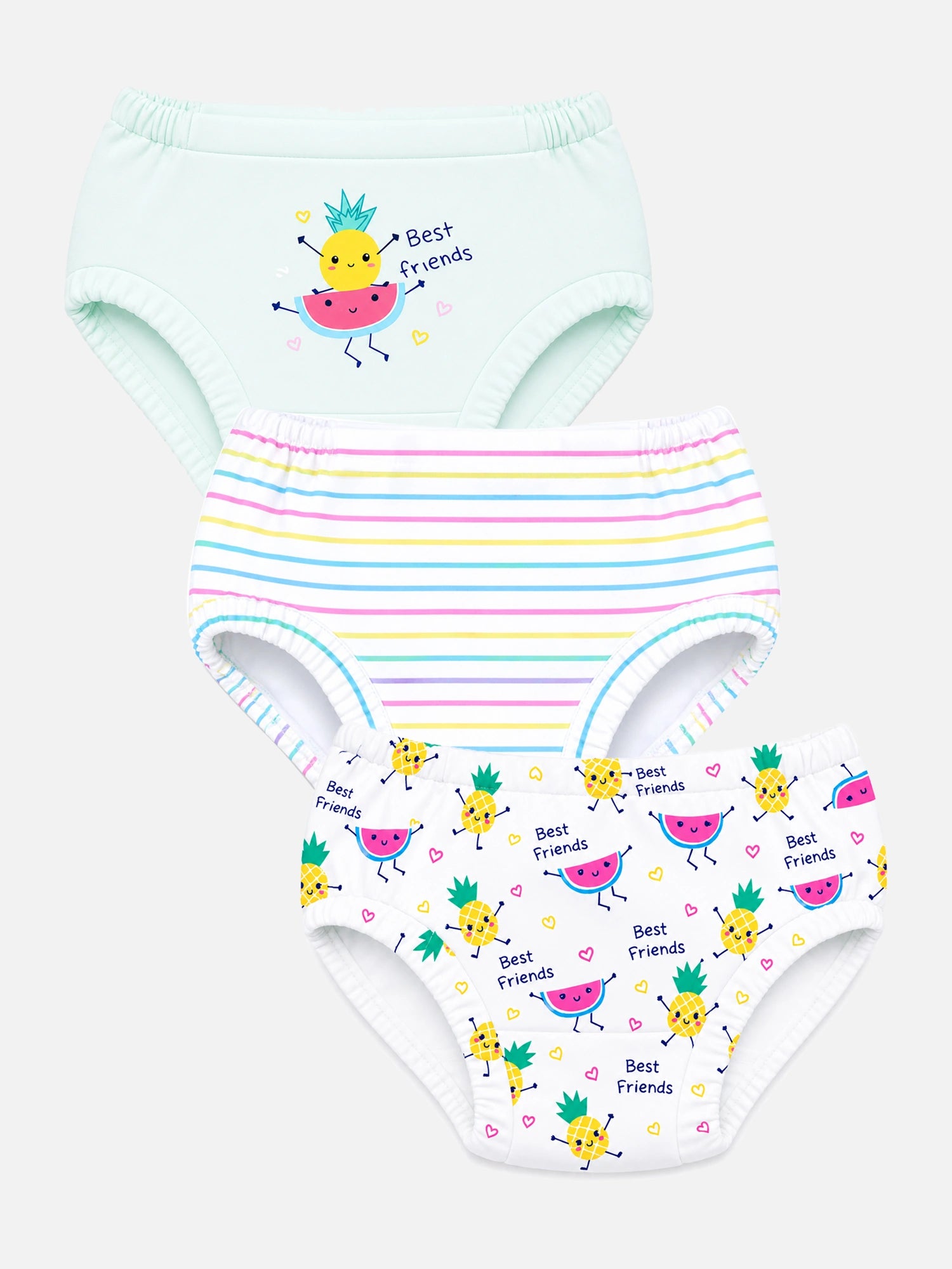 Bodycare Baby Girls 100% Cotton Panty with Inner Elastic – Pack of 3