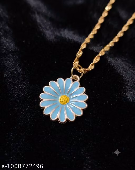 Flower Pendant Necklace with Chain for Women – Gold-Plated Fashion Jewellery