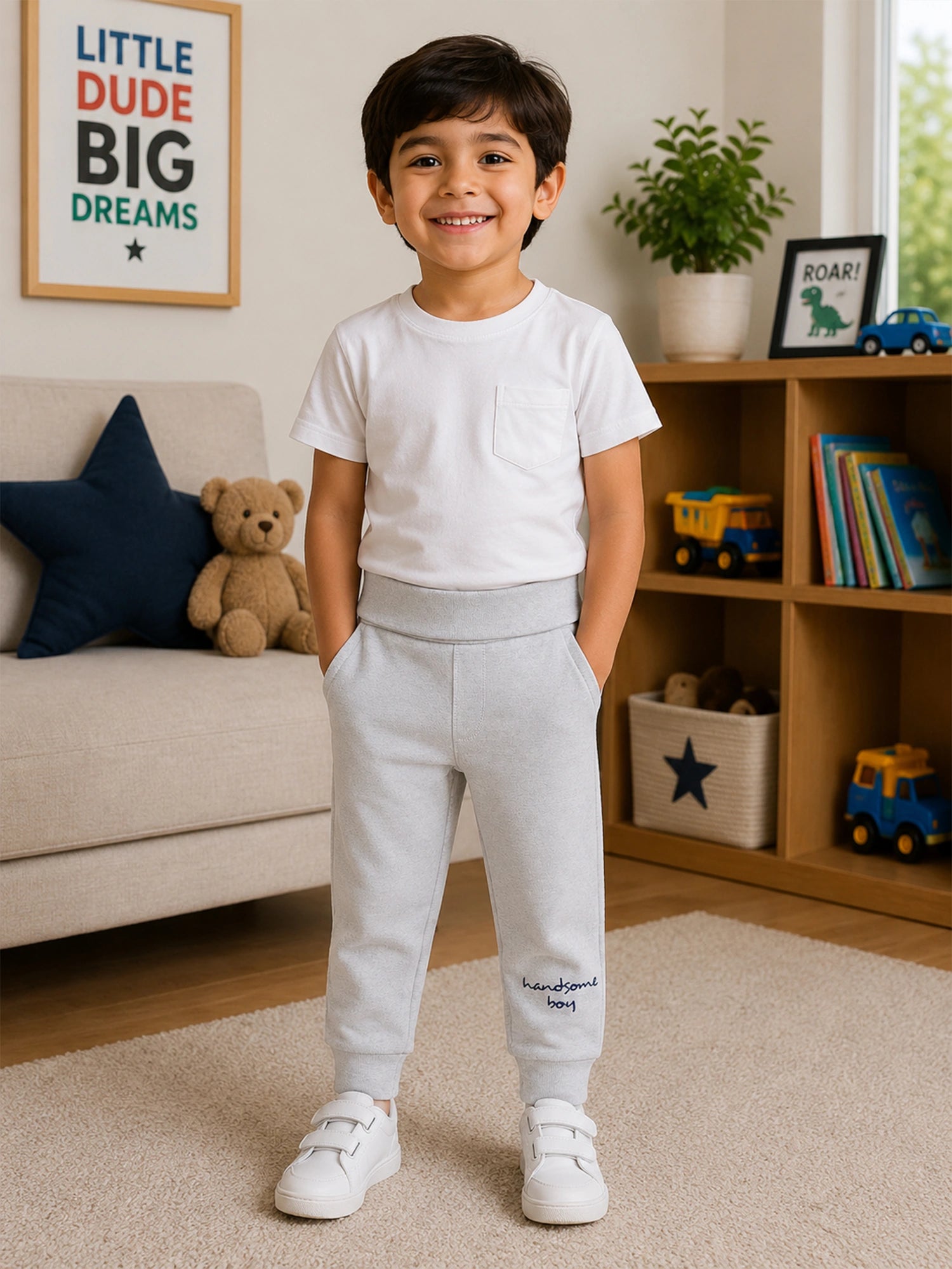 Body Care Baby Boys Cotton Rib Track Pant – Solid Long Length Casual Wear Pack of 1