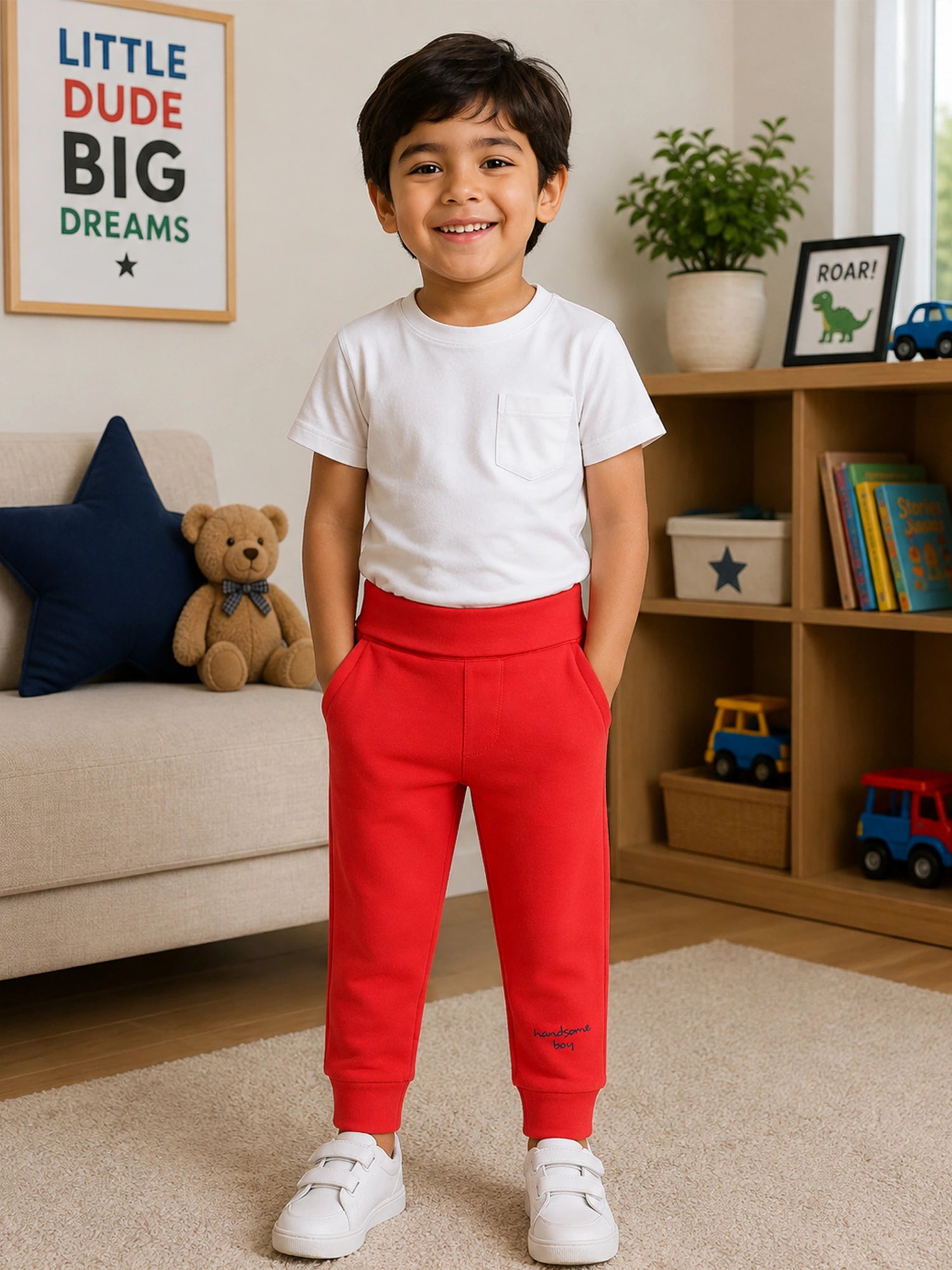 Body Care Baby Boys Cotton Rib Track Pant – Solid Long Length Casual Wear Pack of 1