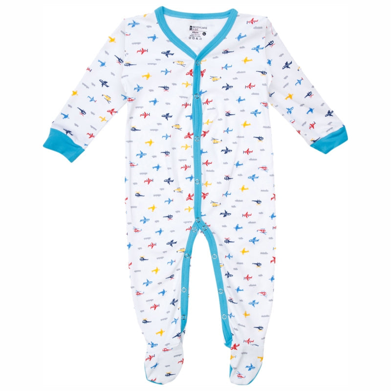 Body Care Unisex Baby 100% Cotton Full Sleeve Front Open Romper – Solid