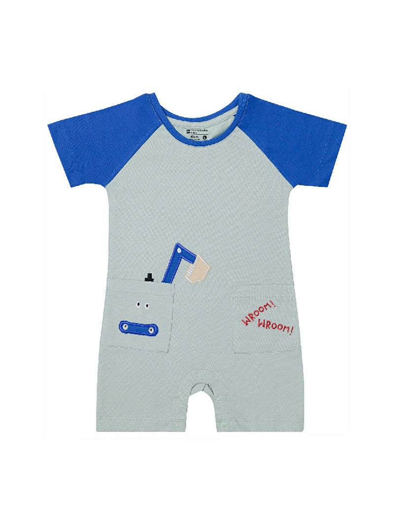 Body Care Baby Boys 100% Cotton Half Sleeve Romper – Solid Round Neck