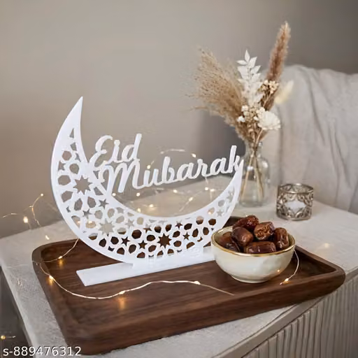 Eid Mubarak Moon Stand – Acrylic Islamic Table Decor for Ramadan & Eid