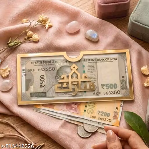 Eid Mubarak Money Gift Envelope Holder – Acrylic Eidi Cash Gift Case for Eid
