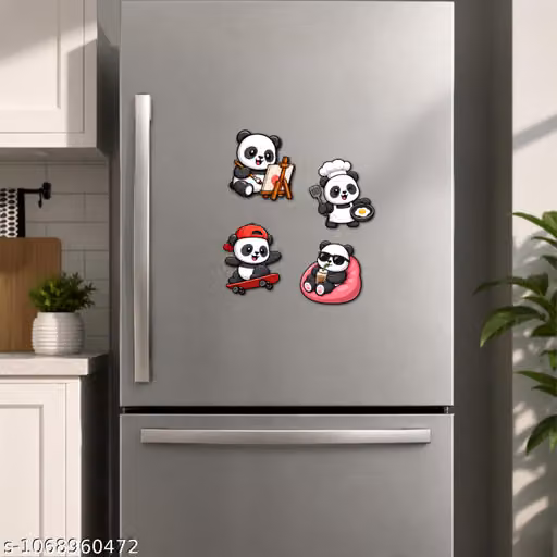 Panda Fridge Magnets Set of 4 – Cute Decorative Refrigerator & Locker Magnets