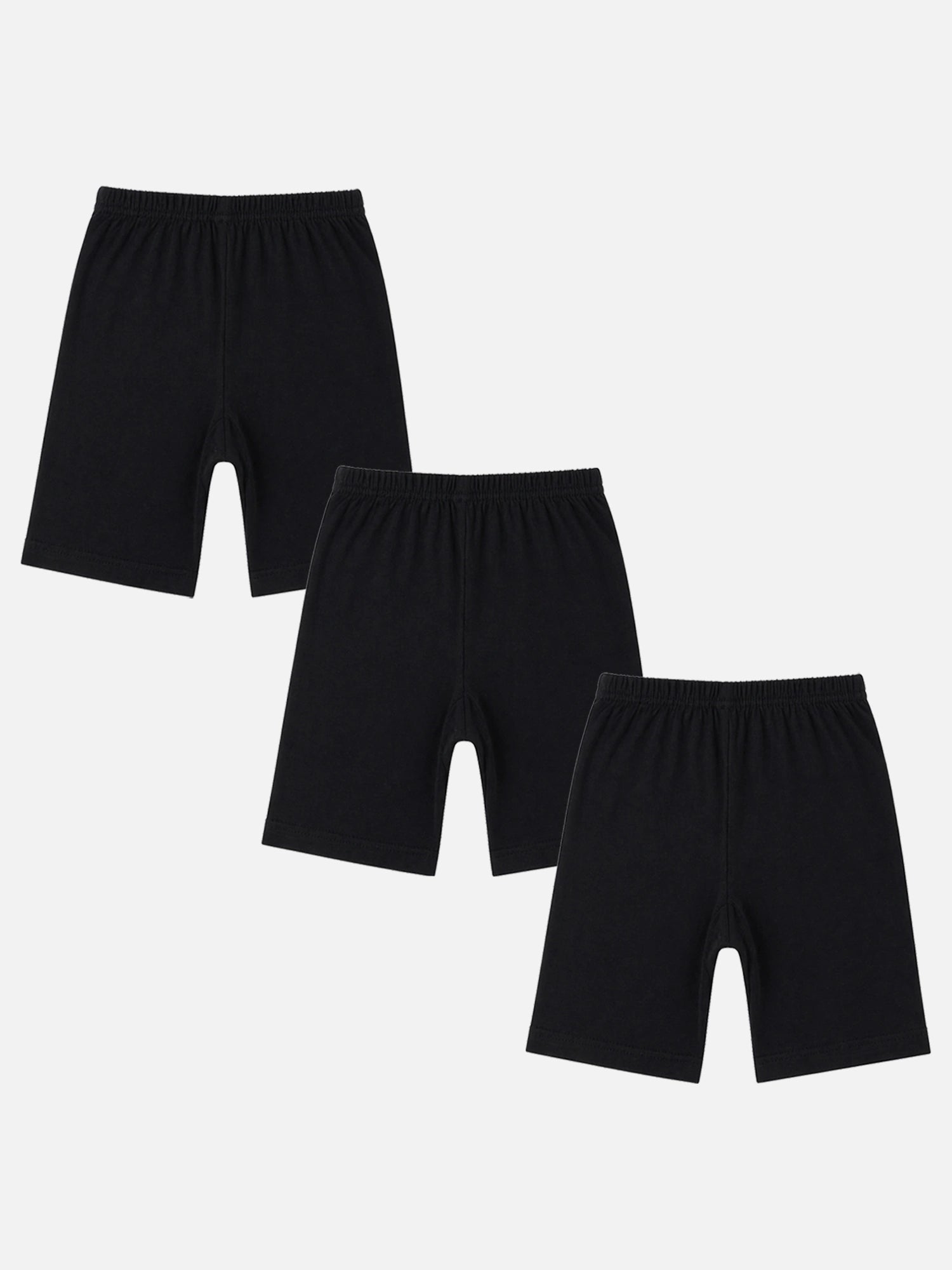 Bodycare Girls Solid Shorts with Inner Elastic – Short Length, Pack of 3