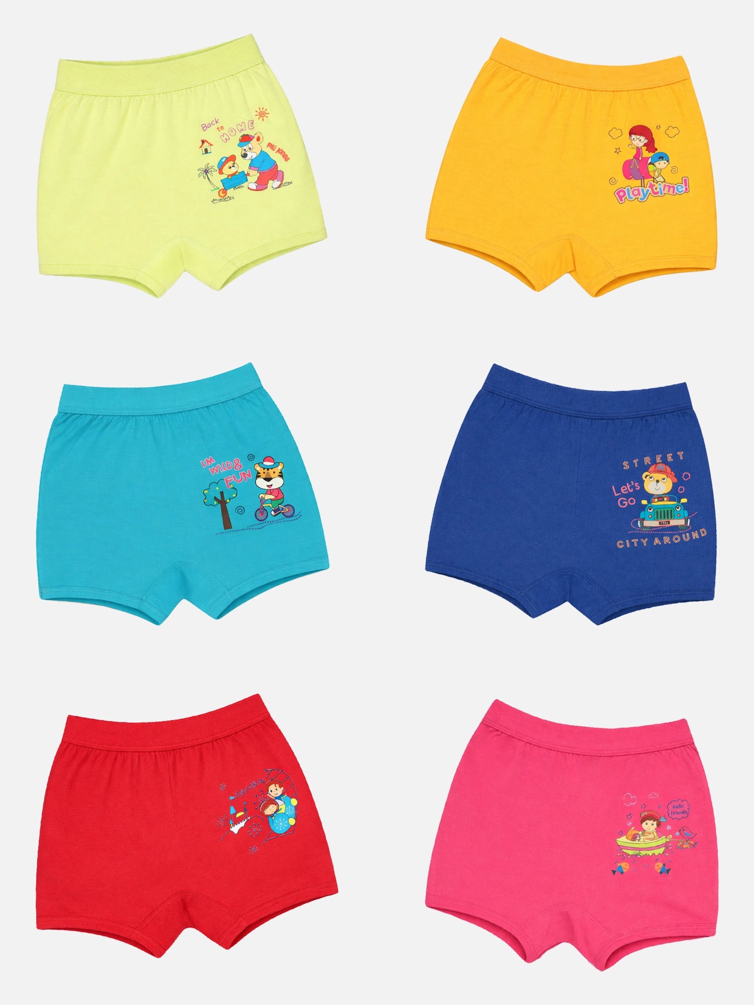Bodycare Unisex Cotton Spandex Bloomer with Lycra Waistband, Stretch Comfort and School Wear Innerwear - Pack of 6