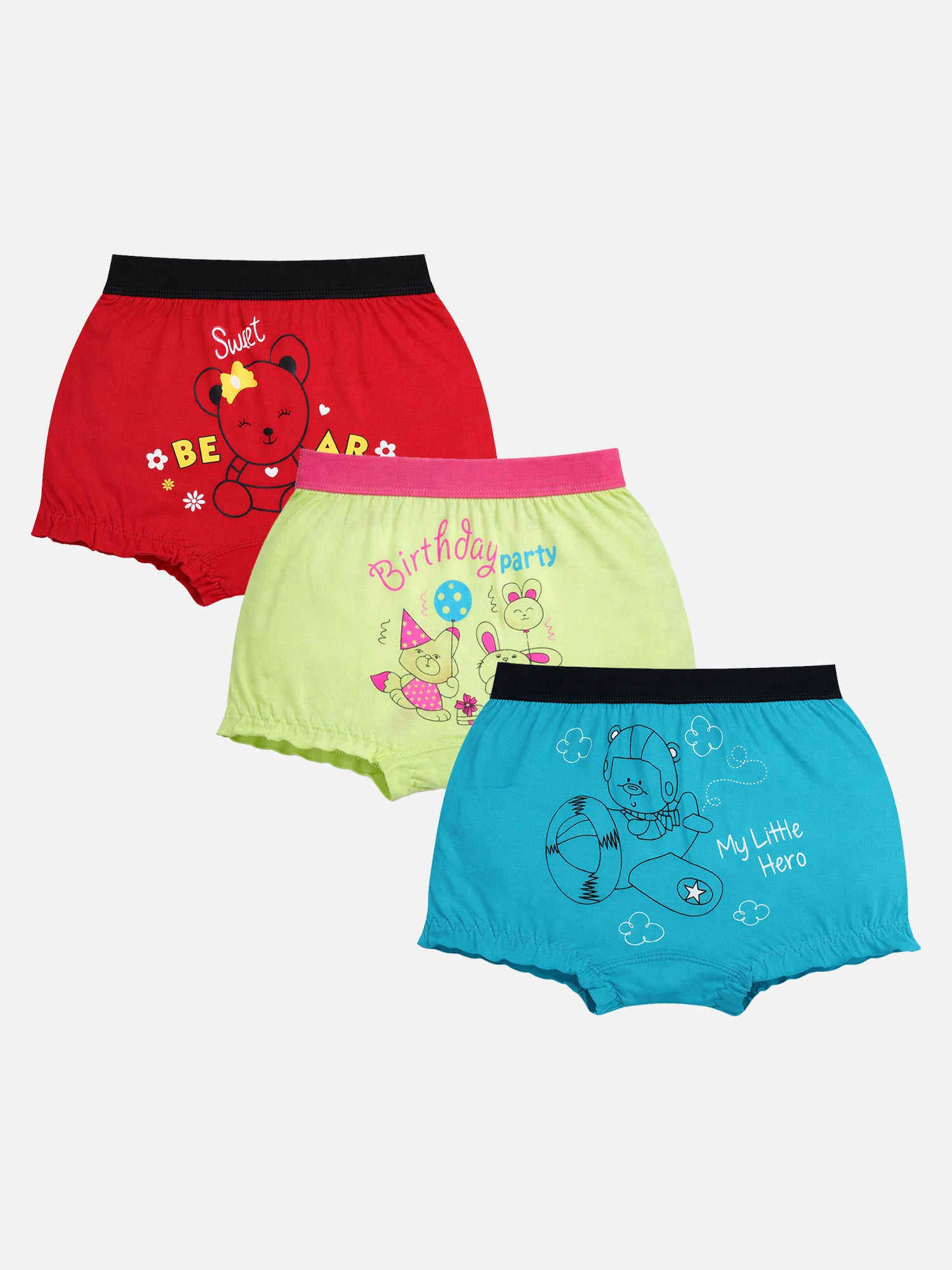 Bodycare Unisex Baby Bloomer with Lycra Band for Everyday Comfort, Easy Movement and Baby Innerwear Essentials - Pack of 3