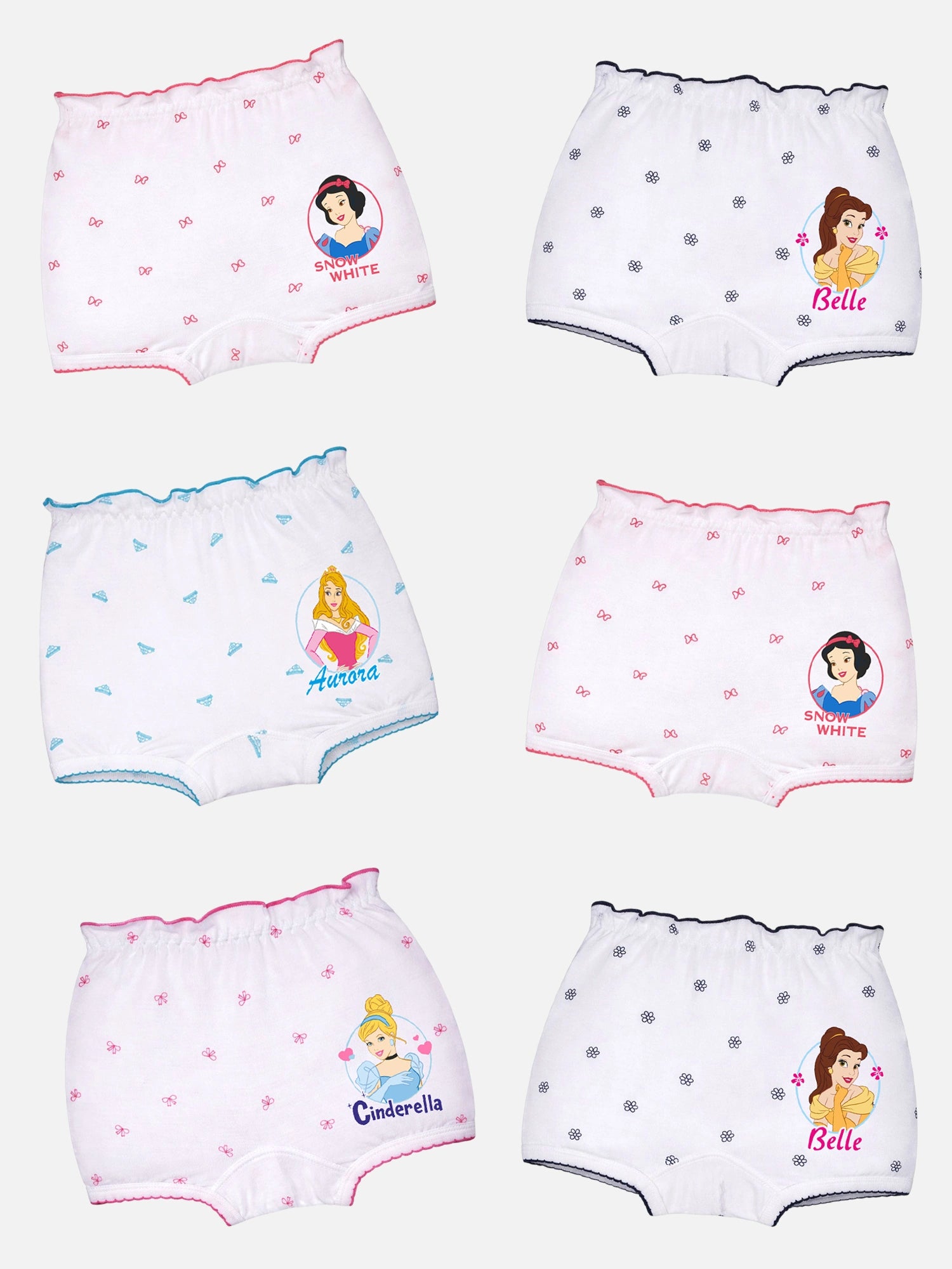 Bodycare Girls Princess Bloomer Innerwear Bottom for Comfortable Daily Wear, Easy Movement and Regular Wardrobe Use - Pack of 6