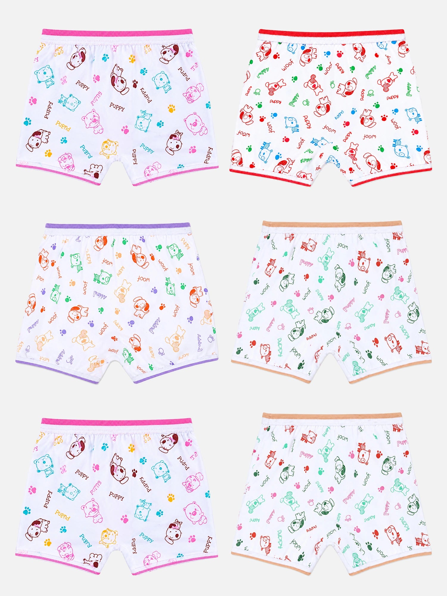 Bodycare Unisex 100% Cotton Printed Bloomer with Top Elastic Waist for Comfortable Innerwear Essentials - Pack of 6