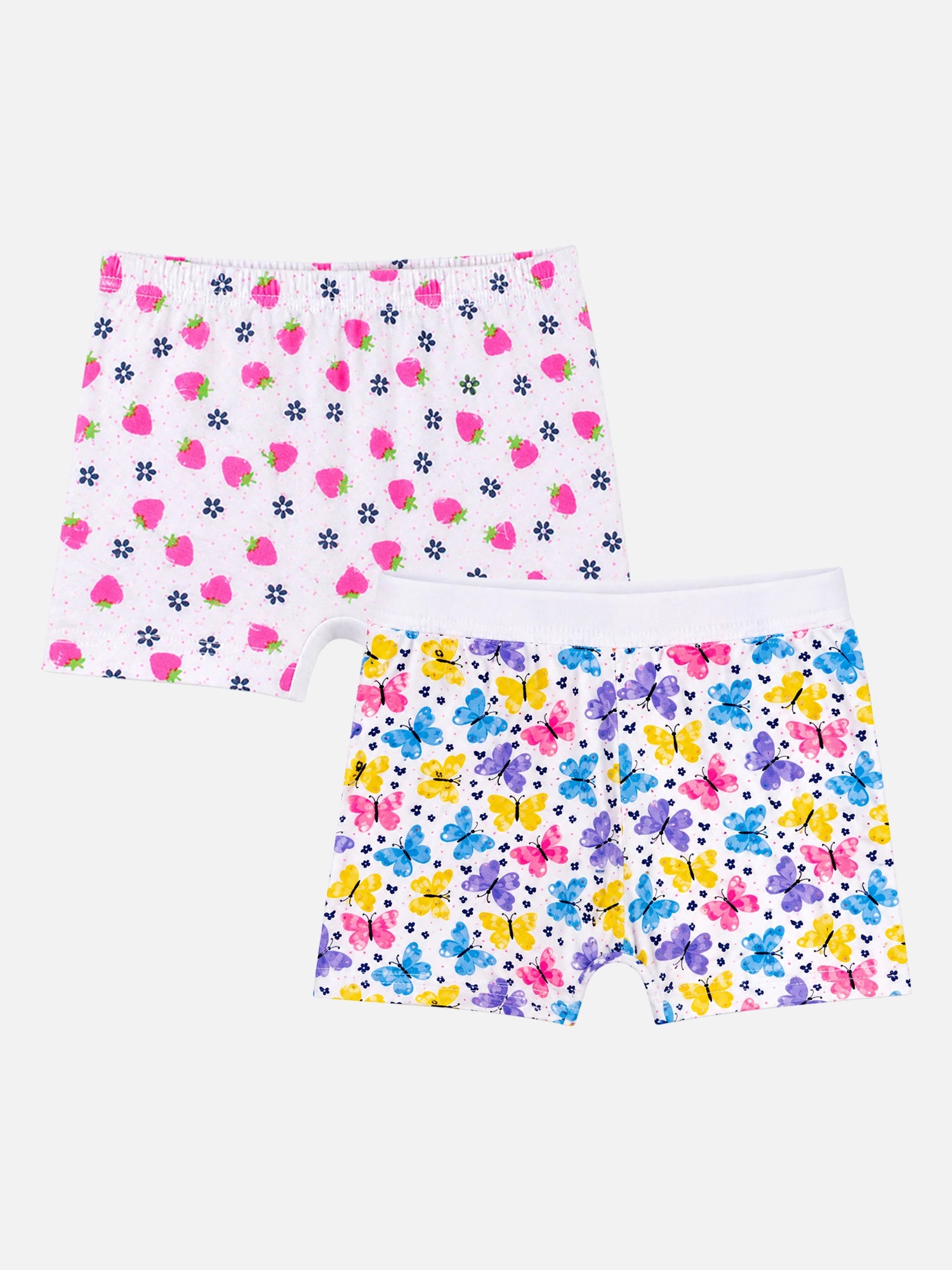 Bodycare Girls Innerwear Boyshorts Cotton Spandex Printed Shorts with Lycra Band for Everyday Comfort and Easy Movement - Pack of 2