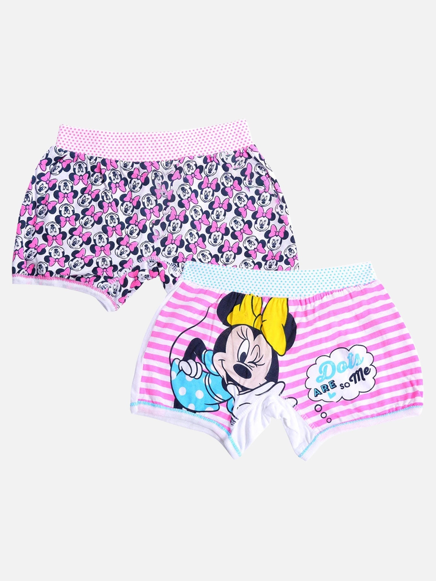 Bodycare Girls Minnie & Friends Printed Boyshorts with Lycra Band for Stylish Comfort, Easy Movement and Everyday Wear - Pack of 2