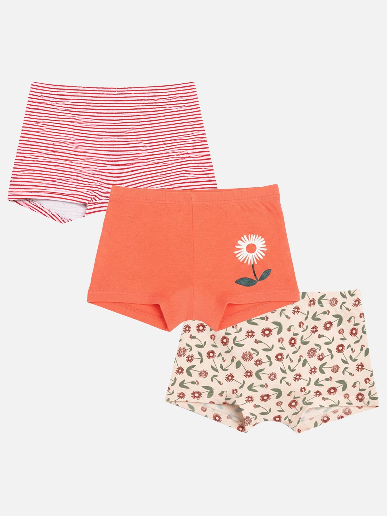 Bodycare Girls 100% Cotton Inner Elastic Boyshorts for Comfortable Daily Innerwear Essentials and Regular Use - Pack of 3