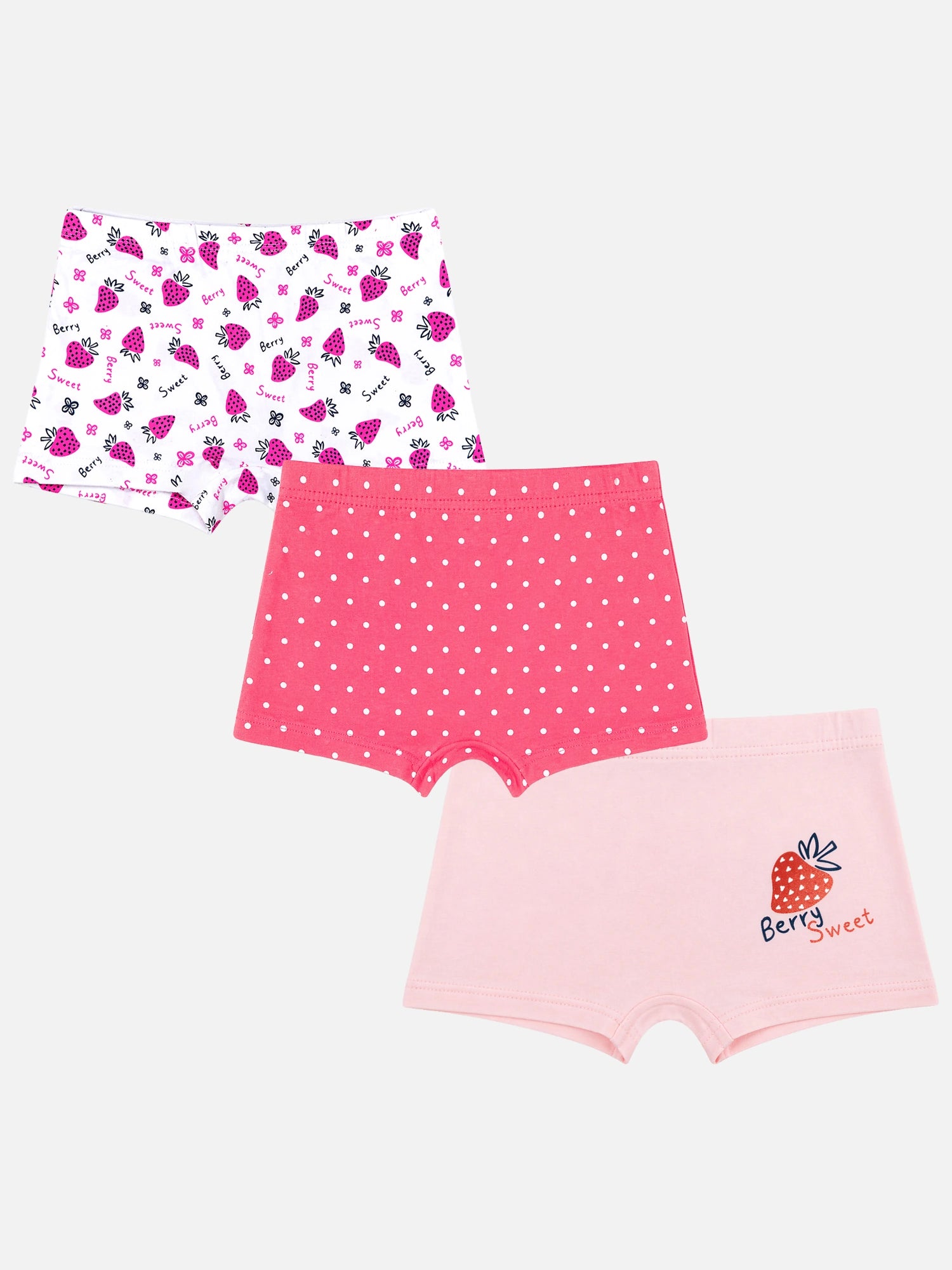 Bodycare Girls 100% Cotton Boyshorts Innerwear with Inner Elastic for Regular Comfort and Daily Use - Pack of 3