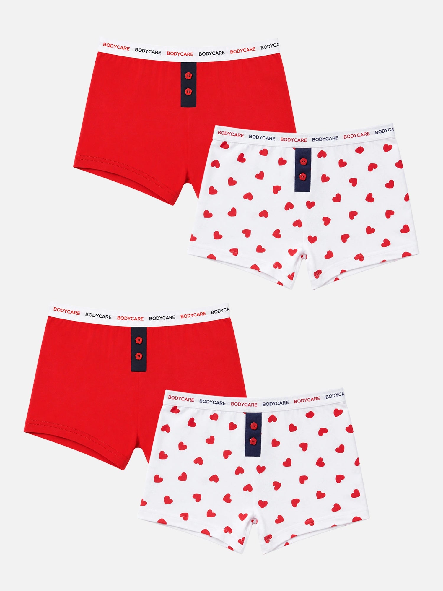 Bodycare Girls Cotton Boyshorts with Gentle Waistband for Everyday Panty Comfort and Secure Innerwear Fit - Pack of 4