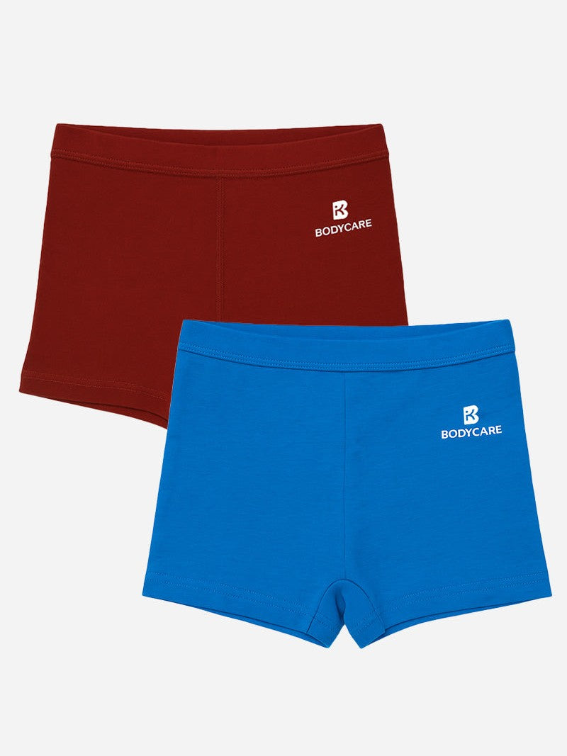 Bodycare Girls Cotton Spandex Boyshorts with Lycra Waistband and Relaxed Fit for Everyday Innerwear Comfort - Pack of 2
