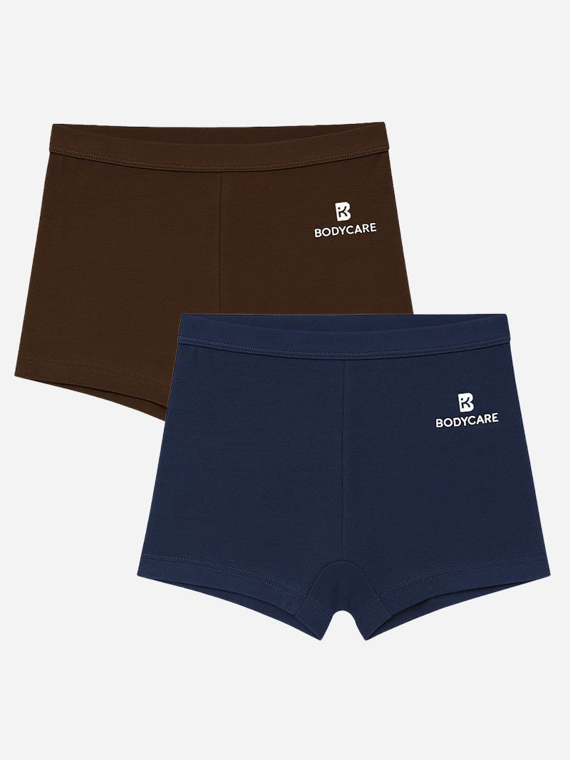 Bodycare Girls Lycra Waistband Boyshorts in Cotton Spandex with Relaxed Fit for Innerwear Essentials - Pack of 2