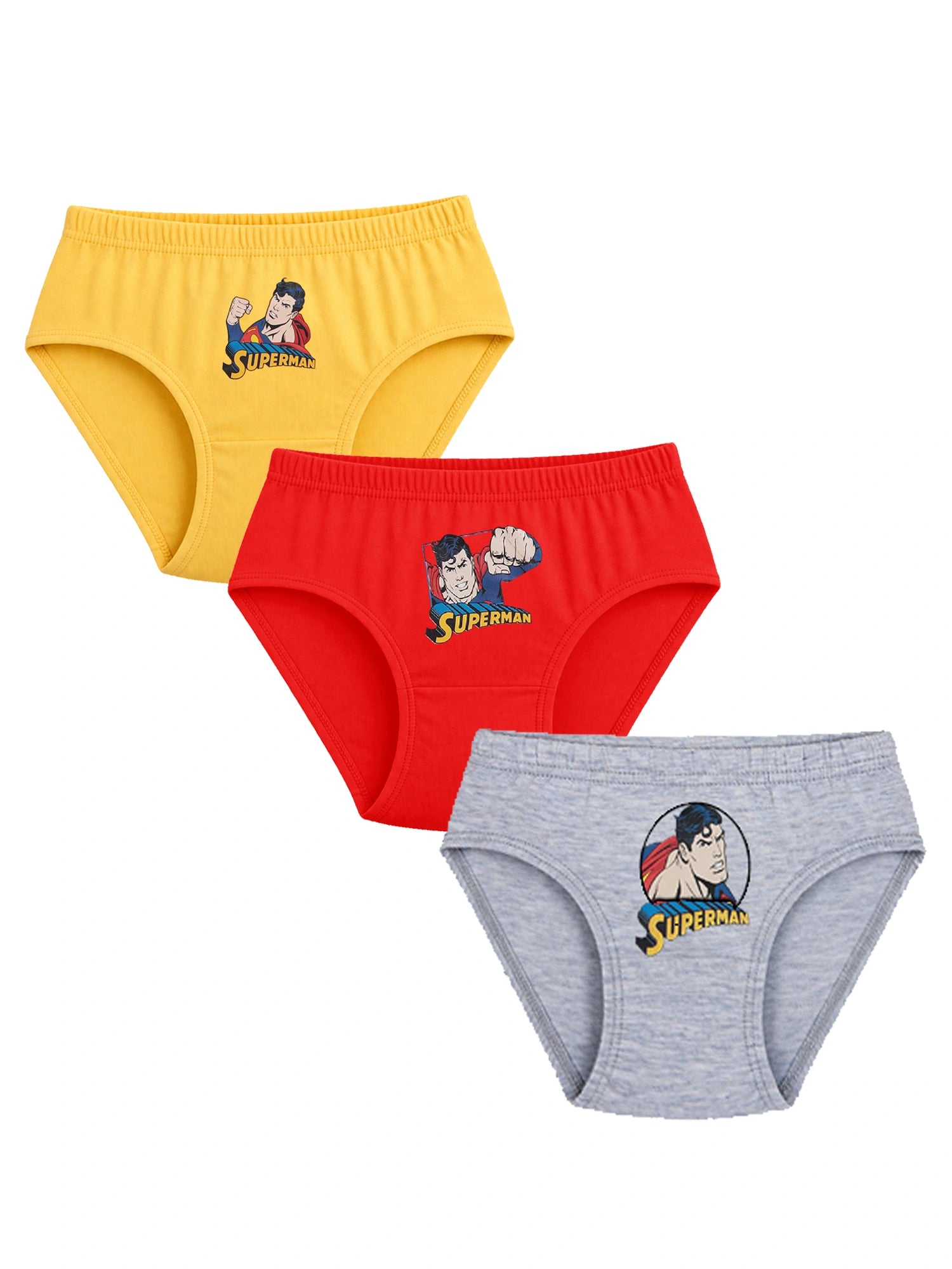 Baby Boys Justice League 100% Cotton Brief with Inner Elastic, Breathable Comfort and Tagless Feel - Pack of 3