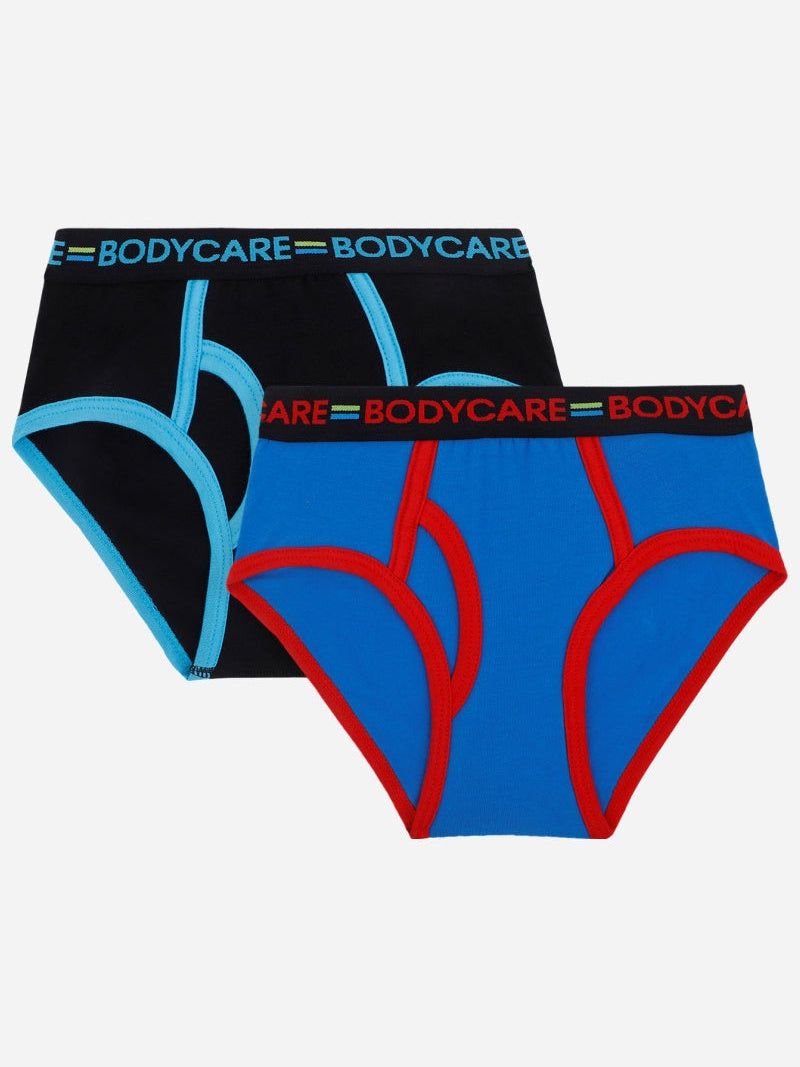 Boys Cotton Spandex Innerwear Briefs with Top Elastic, Stretchable Waistband and Comfortable Support - Pack of 2